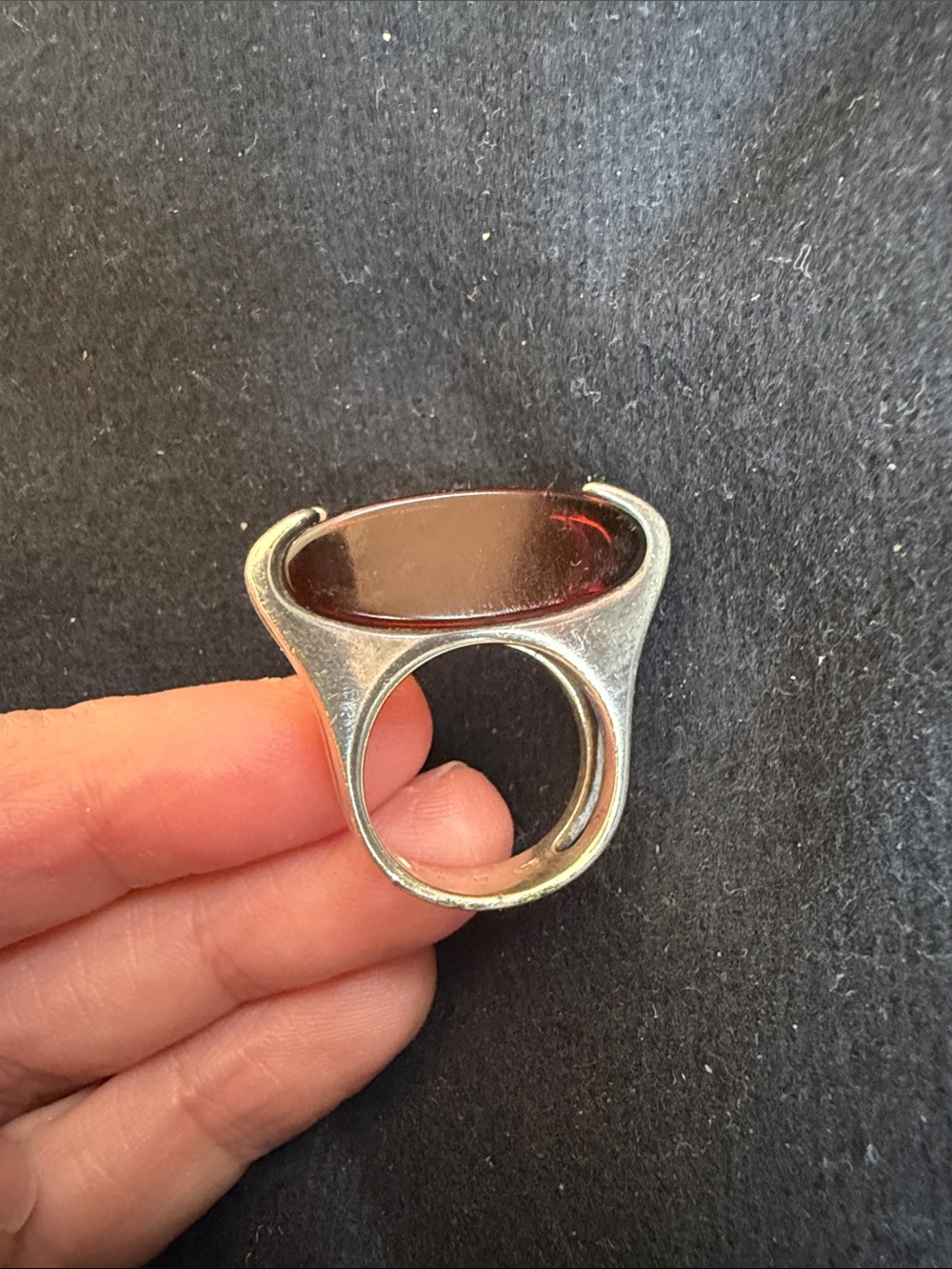 Stunning Vintage Sterling Silver and Baltic Amber ring sz 6 - Picture 2 of 9